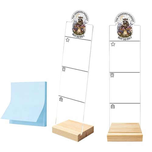 Monitor Memo Board Computer Monitor Memo Board Sticky Note Organizer The Horrors Persist But So Do I Sign Acrylic Desk Accessories Removable Wooden Base Set Sticky Notes 100 Sheets 11.8×3.1 inches - color: Mushroom