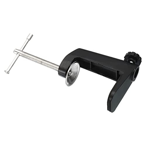 PATIKIL 0.29"/0.47" Hole Dia. Desk Table Mount Clamp, Universal C Shape Desk Clamp with Adjustable Screw for Microphone Arm Lamp Stand, Black - color: Black