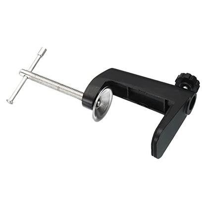 PATIKIL 0.29"/0.47" Hole Dia. Desk Table Mount Clamp, Universal C Shape Desk Clamp with Adjustable Screw for Microphone Arm Lamp Stand, Black - color: Black