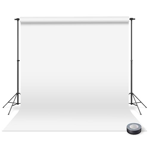 Denny Mfg - Seamless Paper Backdrop for Photoshoot with Free Gaffer Tape – True White Photography Paper Roll Background with Matte Finish for Studio, Video & Content Creation – (86 in x 36 ft) - color: True White, size: 86 in x 36 ft