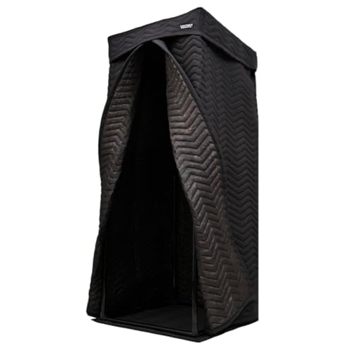 Portable Vocal Booth, Home Recording Studio, Echo-Free Sound Isolation Booth for Voice-Over, Singing (ZIGZAG-BLK, L) - size: L