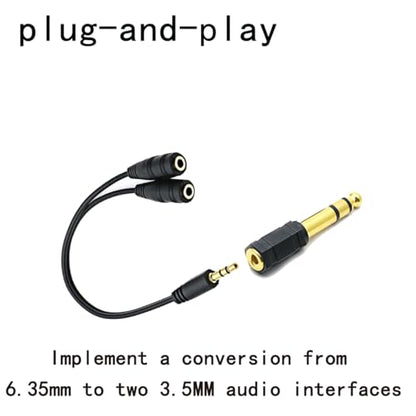 Gold Plated 3.5mm Stereo Jack Splitter Cable Adapter Connectors，Audio Adapter 6.35mm (1/4 inch) Male to 3.5mm (1/8 inch) Female Stereo Headphone Connector Gold Plated(2+2 Pack)