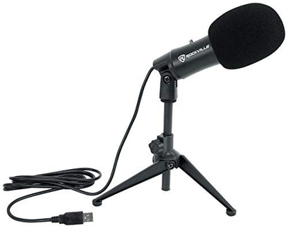 Rockville Z-Stream USB Computer Microphone Podcast Mic+Audio Technica Boom Arm