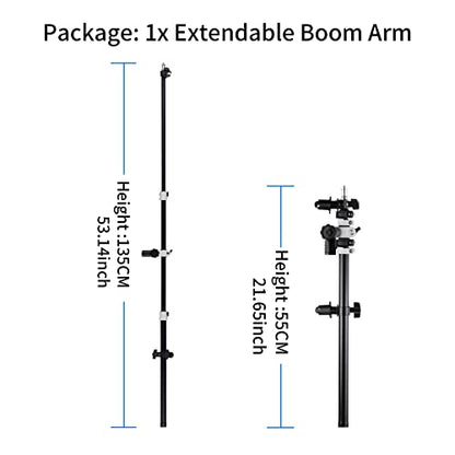 Selens Telescopic Reflector Holder Extendable Boom Arm 360 Degree Swivel with Adjustable Length for Photo Studio Product and Portrait Photography