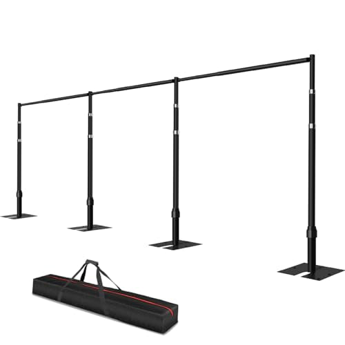 Pipe and Drape Backdrop Stand, 12x30ft Heavy Duty Adjustable Background Frame with Metal Base, Back Drop Holder for Parties Photography Wedding Photoshoot Decoration - Black - color: Black, size: 12x30ft