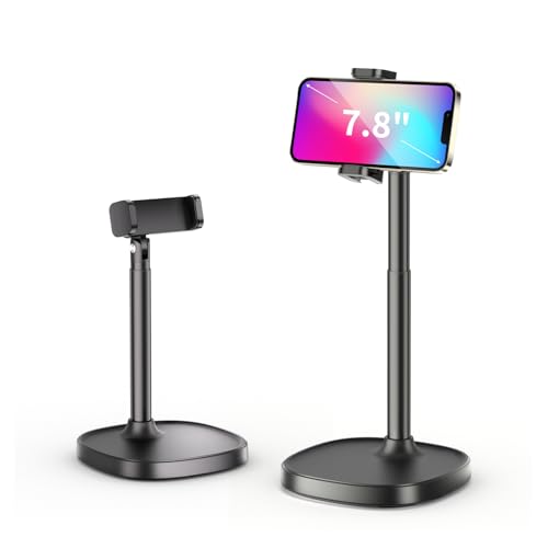 Desktop Phone Stand, Adjustable Height & Angle Holder - Night Black