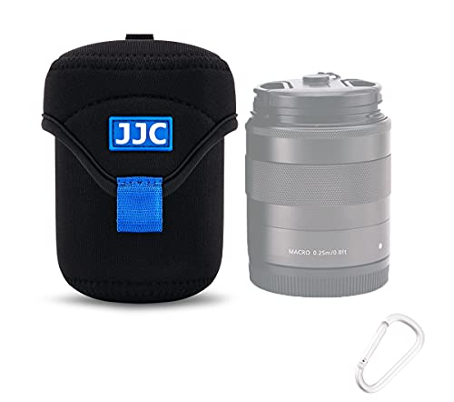 JJC Water Resistant Neoprene Camera Lens Pouch Case, Fold-Over Lens Bag for Mirrorless Lenses Up to 2.6 x 3.1(D X H) for Canon RF 50mm f/1.8, Sony FE 55mm f/1.8, Sigma 56mm f/1.4 etc. - size: 2.6 x 3.1"