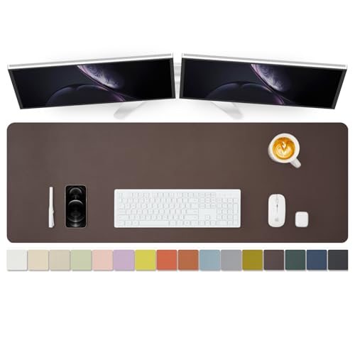 Large Desk Mat - 47.2"x 17" Non-Slip PU Desk Pad for Office and Home - Ideal for Large Mouse Pad and Desk Mats on Top of Desks(Coffee) - color: Coffee, size: 47.2" x 17"