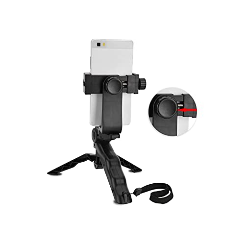 Smartphone Stabilizer, Foldable Cellphone Gimbal Holder Handheld Hand Grip Mount Bracket with Three Sided Selfie Sticks for Photography
