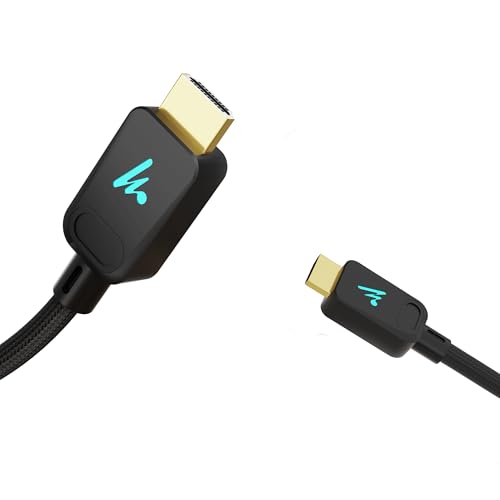 LED HDMI Cable V2.1 with Ethernet,8k@60Hz,4K@120Hz UHD Resolution,9.9 Feet Braided, 48 Gbps Transfer Ultra high Speed,HDR/HDR10/Dolby Vision,Dolby Atmos and DTS:X,Compatible All HDMI Devices - color: Black, size: 9.9 Feet