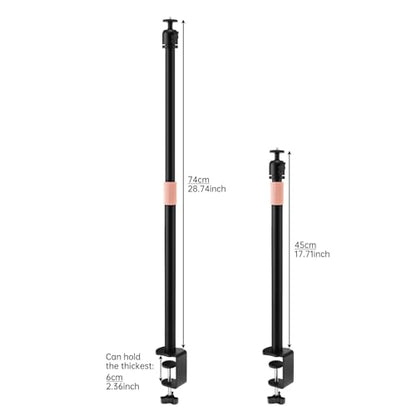 Extendable Camera Desk Mount Stand , 1/4" Ball Head Steel Bracket C-Clamp No Drill Desktop Stand for DSLR Camera, Camcorder for product hotography, Video conferencing, Live streaming,Vlogging - style: Only Clamp Stand