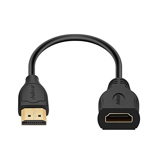 4K HDMI Extension Cable 1FT (2 Pack), High Speed 4K@60HZ HDMI Extender (Male to Female) Compatible for Xbox One S 360, PS5, PS4, Roku TV Stick, Blu Ray Player