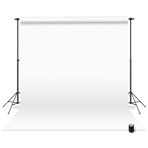 Denny Mfg - Seamless Paper Backdrop for Photoshoot with Free Gaffer Tape – Bright White Photography Paper Roll Background with Matte Finish for Studio, Video & Content Creation – (86 in x 36 ft) - color: Bright White, size: 86 in x 36 ft