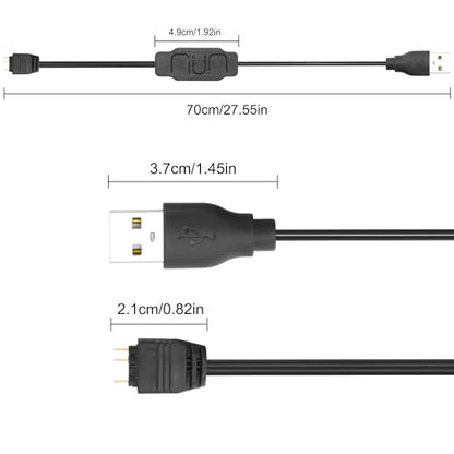 XMSJSIY 5V 3Pin ARGB Controller USB Power Supply RGB PC Fan Controller LED Light Strip Controller Cable for PC LED Stripe Fans Water Cooling Accessories - 2PCS
