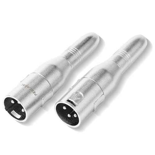 XLR 3 Pin Male to 1/4" 6.35mm Female Jack Socket Audio Adapter, Professional Grade Conversion Adapters, Audio Cable Mic Cord Adapter Plug, Silver 2-Pcs - size: XLR Male, style: 2 pcs