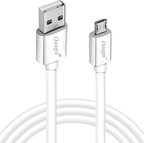 DEEGO Micro USB Cable,15Ft Extra Long PS4 Controller Charger Cable, Enduring Android Charging Cord Compatible with Samsung Galaxy S7 Edge S6,Note 5,Note 4,Moto G5,Android Phone,Kindle Fire,White - color: White