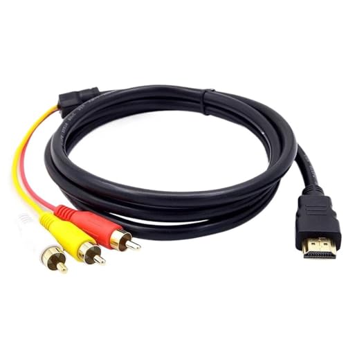 HDMI to RCA Cable Adapter RCA to HDMI Cable Male to 3RCA Converter Video Audio AV Cable Connector Adapter !Attention! NOT Convert Digital HDMI Signal to Analog RCA - Need an Active Converter Box