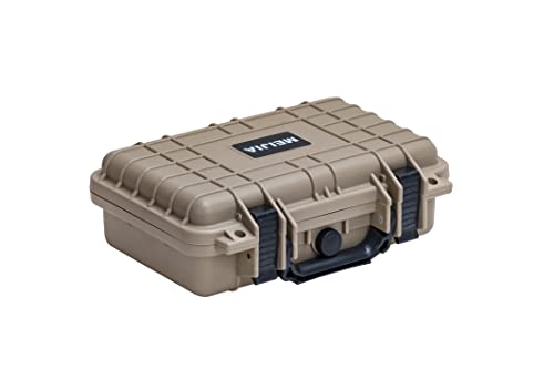 MEIJIA Portable All Weather Waterproof Protective Hard Case, Small Camera Case,Dry Case with Customizable Foam,Fit Use of Drones, Camera,Equipments, 11.65 ”x8.35”x3.78” - color: Desert Tan