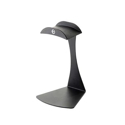K&M Konig & Meyer 16075.000.56 Headphone Table Free-Standing Holder | Protective Rubber Padded Arm | Slip-Resistant Base | Black Structured Surface | Steel Design | Headset Accessory | German Made - style: Stand on foot
