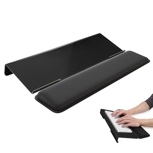 Laborio Computer Keyboard Wrist Rest Stand for Desktop, Keyboard Holder for Easy Typing with Wrist Pad for Office Desk, Home, School (Black) - color: Black