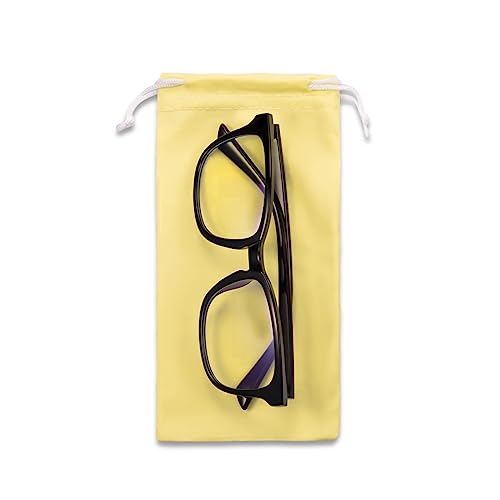 6pcs Eyeglasses Sunglasses Microfiber Pouch Bag, Cell Phone Storage Pouch 7.1" x 3.5" - color: Yellow