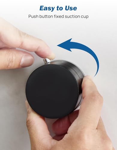 JOYTUTUS Shower Phone Holder, Reusable Suction Cup Phone Mount for Shower, Mirror, Kitchen, Window & Bathroom, Shower Phone Mount Compatible with iPhone 17, 16, 15, 14, 13, & All Phones,Black,1 Pack - color: Black