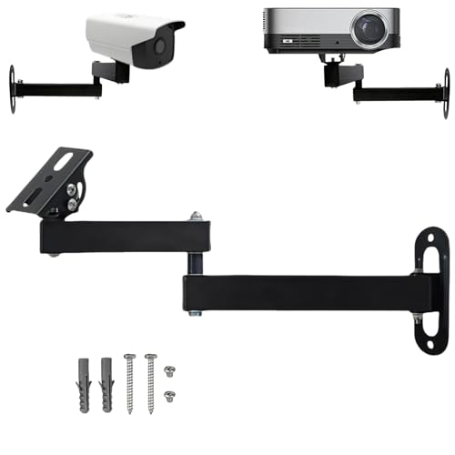 Long Arm Security Camera Bracket | 180° Rotatable Corner Mount |Metal Wall Mount for CCTV Surveillance Camera| Black Spray Paint Finish (5.9"+7.87" Duckbill)