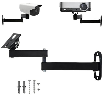 Long Arm Security Camera Bracket | 180° Rotatable Corner Mount |Metal Wall Mount for CCTV Surveillance Camera| Black Spray Paint Finish (5.9"+7.87" Duckbill)