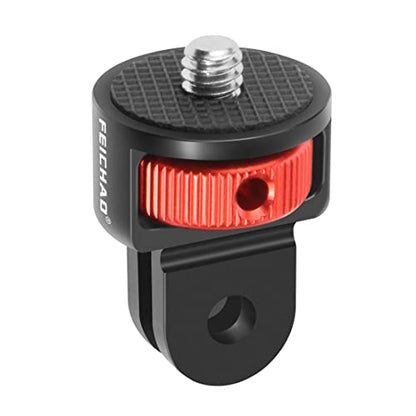 Upgraded Universal Camera Mount Adapter 360 Degree Swivel 1/4" Screw Converter CNC Aluminum Metal Compatible with Gopro Hero 10 9 8 7, Eken, Insta360 One X X2 R Action Camera (Red) - color: Red
