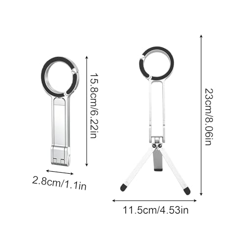 Foldable Magnetic Tripod - Aluminum Adjustable Stand, Strong Grip Holder, Compact Lightweight Mount | Phone Tripod for Outdoor Desk Home Supplies Video Calls Streaming Filming Entertainment Viewing - color: Silver