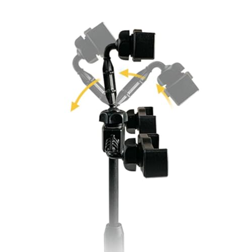 Triple Clip Phone Mount Adjustable Telescoping Desk Stand for Live Streaming Video Conferencing Multiple Angle Shootings