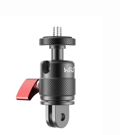 HSU Vertical Mount for GoPro, Aluminum 90 Degree Direction Adapter, 1/4"-20 Screw Tripod Mount for GoPro Hero 13/12/11/10/9/8/Insta360 X5/X4/X3, DJI Osmo Action 5/4/3 AKASO Action Camera and More