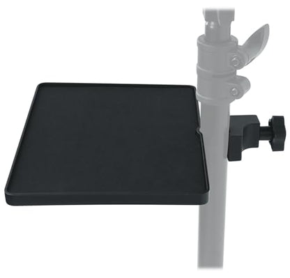 Rockville MTRAY Clamp-On Tray Utility Shelf, 9.7 x 7.3 Inches, 15lb Capacity, EVA Foam, Raised Lip, Quick Attach, for Musicians and Performers