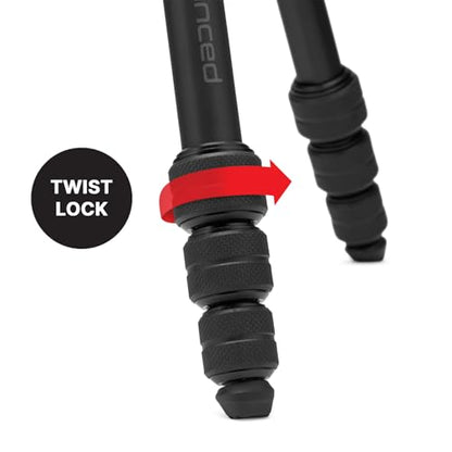 Manfrotto Befree Advanced AS, Camera Tripod, Twist Lock, Compatible with Arca-Swiss, Portableand Compact, Alumiium, Travel Tripod Kit, Ball Head, for DSLR, Mirrorless, Camera Accessories - style: Befree Adv Arca-Swiss Twist Alu
