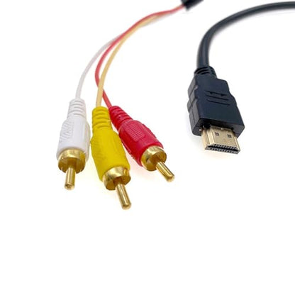HDMI to RCA Cable Adapter RCA to HDMI Cable Male to 3RCA Converter Video Audio AV Cable Connector Adapter !Attention! NOT Convert Digital HDMI Signal to Analog RCA - Need an Active Converter Box