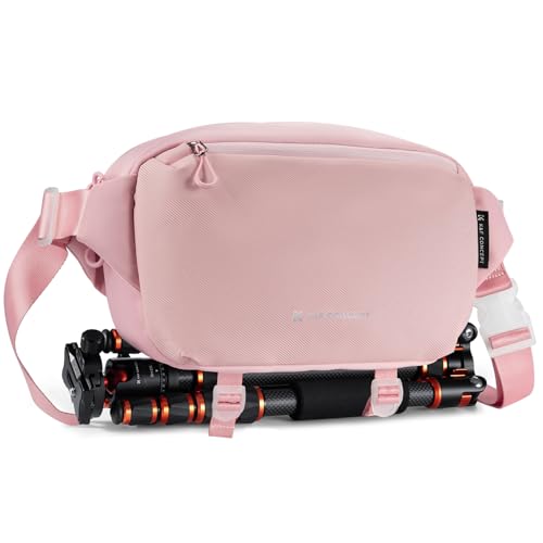 K&F CONCEPT Camera Sling Bag Crossbody Bag Waterproof Camera Shoulder Backpack DSLR/SLR/Mirrorless Camera Case - color: 10 Pink Medium
