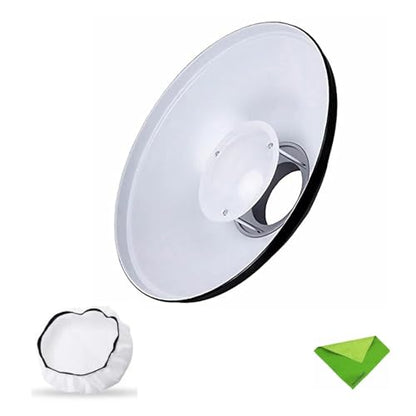 Godox 16.5inch/42cm White Beauty Dish Bowens Mount Reflector w/White Diffuser, Light Modifier for Bowens Mount Studio Strobe Flash Light Monolight for Godox SK400II, AD600Pro, AD600BM, MS300 - color: white