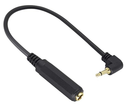 Right Angle Gold Plated 1/4 Mono to 1/8 Cable 90 Degree TS 3.5mm Mono Audio 1/8 inch Male to 6.35mm 1/4 inch Female Jack Converter Cable for Amplifier, Speaker, Guitar(30CM/1Pack) - color: 90 Degree 30CM/1Pack