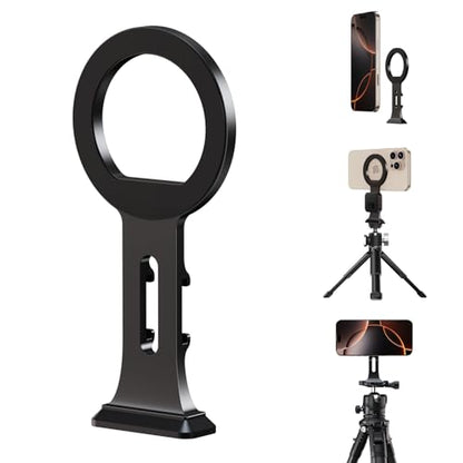 elitehood Aluminum Magsafe Tripod Phone Mount, Compact Phone Holder for Tripod with Arca Swiss Quick Release Plate & 1/4" Screw Adapter, Magnetic iPhone Mount Accessories Fit iPhone 16 15 14 13 Series - style: 1/4“ Screw Port