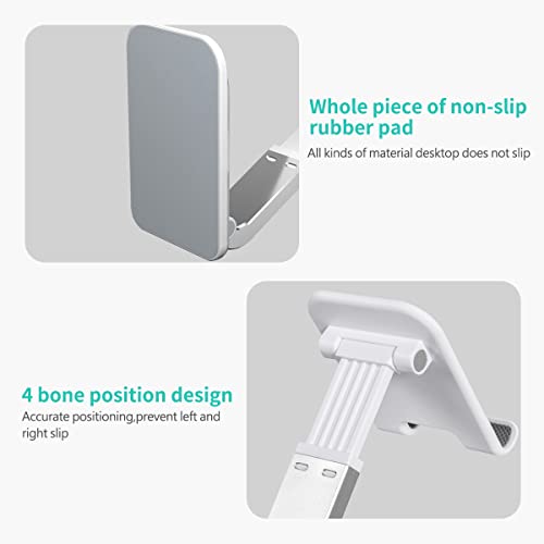Aotedor Adjustable Desk Phone Stand, Ergonomic Design, Portable, Hands Free, Compatible with iPhone and Samsung