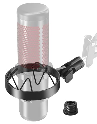 [Custom Built for HeyperX Quadcast Shouck Mount ] Microphone Mount Stand Mic Mount Adapter with 5/8" 3/8" 1/4" Screw Adapter with Microphone Stand & Boom Arm - size: HyperX Quadcast Shock Mount