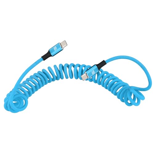 100W USB C to USB C Fast Charge Cable, 10Gbps Data Transfer, for Fujifilm GFX100 II, Sony A1, Feelworld LUT6, DJI Ronin - color: Blue Braided, style: 100W