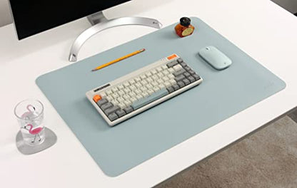 Dual-Sided Leather Desk Pad,Blotter for Laptop Computer,Mouse Pad,Writing,Drawing,Arts and Craft Mat (17"x24", Blue/Silver) - color: Blue/Silver, size: 17"x24"