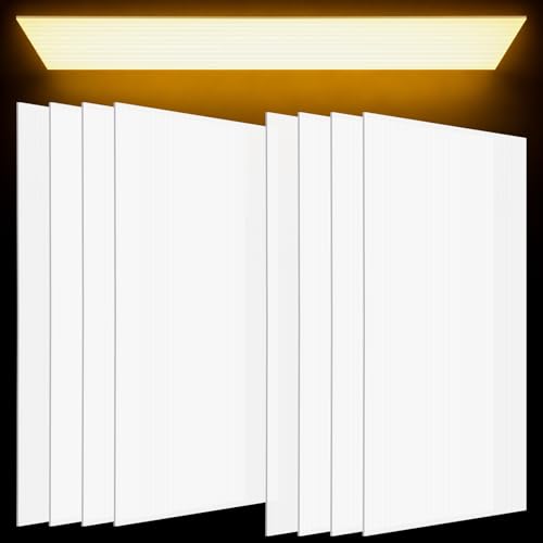 8 Pack Fluorescent Light Diffuser Panel for Drop Ceiling Light, 46.5" x 22.5" x 0.2" Replacement Ceiling Light Sheet Polycarbonate Fixture Panels for Classroom Office Home Hospital (White)