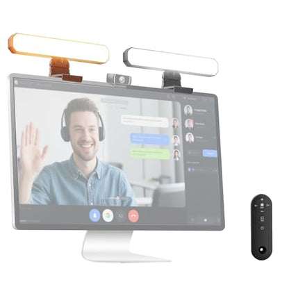 NEEWER Basics 12W Dual Monitor Light Bar with Stands, LED Lamp for Home Office Video Conference Lighting Desk Computer Laptop Webcam Zoom Streaming, Bi Color, Remote/Touch Control Dimmable, L10