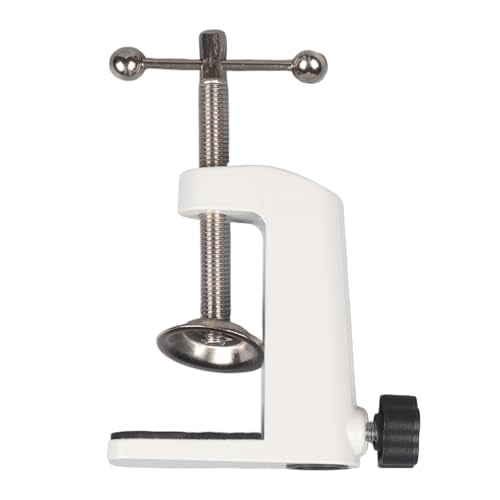 Universal C-Clamp Lamp Holder Desk Mount Clamp Base for Swing Arm Lights, DIY Lighting, Monitors, Workbenches (white) - color: White