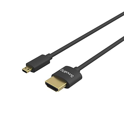 SMALLRIG D to A HDMI Cable Ultra Thin HDMI Cable 55cm/1.8Ft, Super Flexible Slim High Speed 4K 60Hz HDR HDMI 2.0, for GoPro Hero 7/6 /5, for Sony A7RIII / A7II / A6600, for FUJIFILM X-T4 / X-T3-3043B - size: 55CM(D to A)