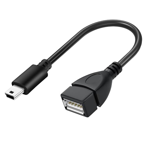 SaiTech IT Mini USB OTG Adapter Cable Black | USB A Female to Mini USB B OTG adapter cable, Compatible with Digital Cameras. - size: 1 Pack
