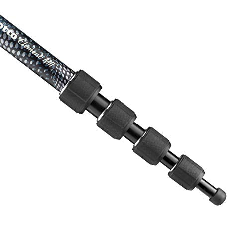 Manfrotto Element MII MMELMIIA5BK, Lightweight 5-Section Aluminium Travel Camera Monopod, with Wrist Strap, Rubber Grip, Twist Locks, Load up 15kg, for Compact Cameras, Mirrorless, DSLR, Black - style: 5 Sections Alu Monop