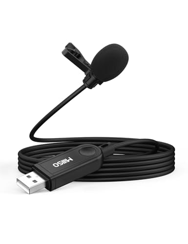 MillSO USB PC Microphone Plug & Play USB Lavalier Microphone Omnidirectional External Clip-on Mini USB Microphone for Computer, Laptop, YouTube, Recording, Podcasting, Gaming - 2M/6.5FT - color: Standard